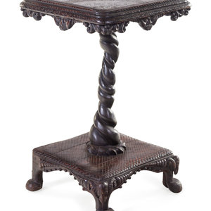 A German Carved Mahogany Pedestal