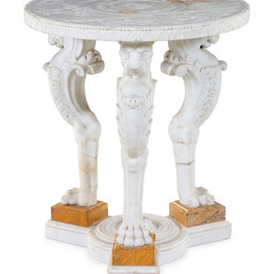 A Neoclassical Carved Marble Center