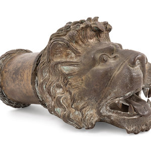 A Continental Bronze Lion Head