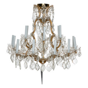 A Cased Glass Eight Light Chandelier 20th 2adf0e