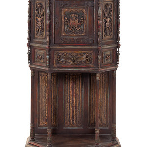 A Gothic Revival Oak Cabinet on