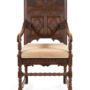 A William and Mary Style Oak Armchair First 2adf49