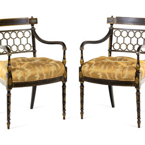 A Pair of Regency Style Gilt and