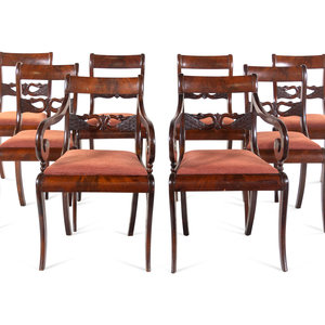 A Set of Eight Regency Style Mahogany