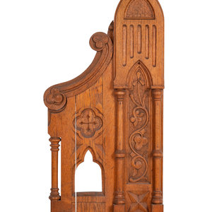 A Gothic Revival Carved Oak Architectural