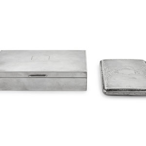 A Silver Cigarette Box and a Silver