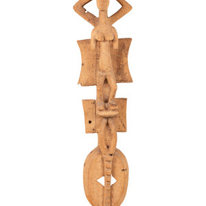 A Mossi Carved Wood Mask with Figures
Burkina