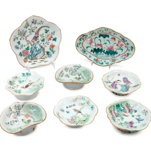 Eight Famille Rose Porcelain Articles
Late