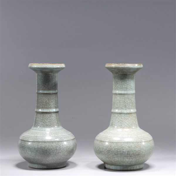 Two Chinese celadon porcelain vases
