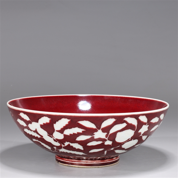 Unusual Chinese red and white glazed