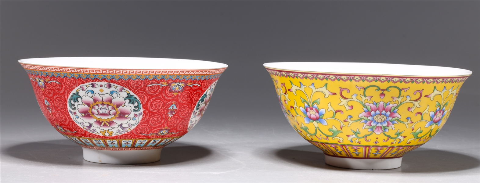 Two Chinese famille rose enameled