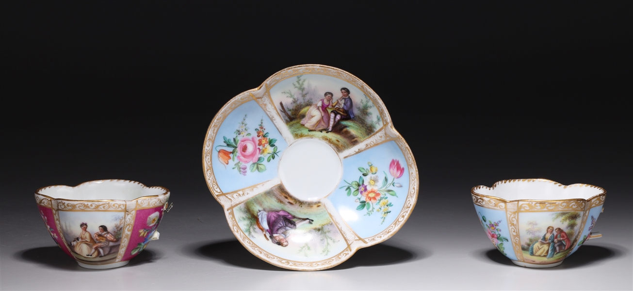 Group of three pieces of Meissen