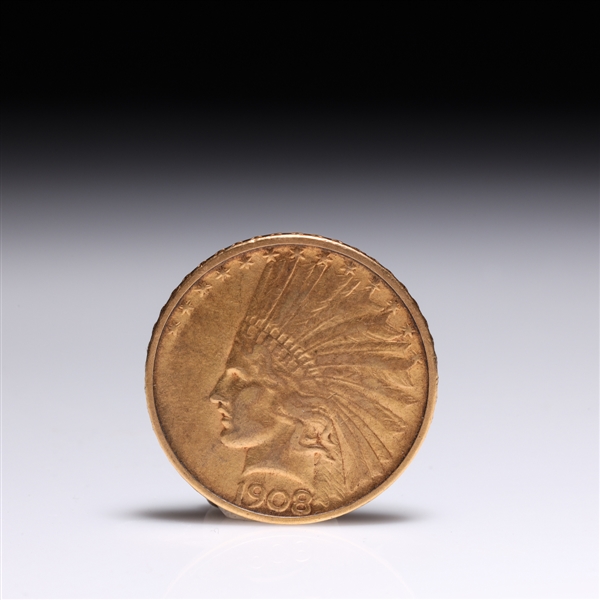 1908 U.S. Indian head gold coin;