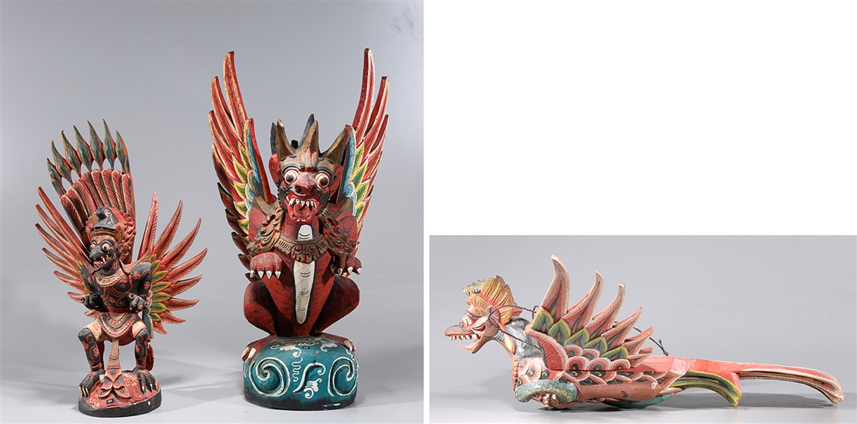 Group of three Indonesian polychrome 2ababc