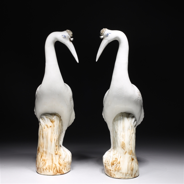 Pair of Chinese porcelain cranes  2abad3