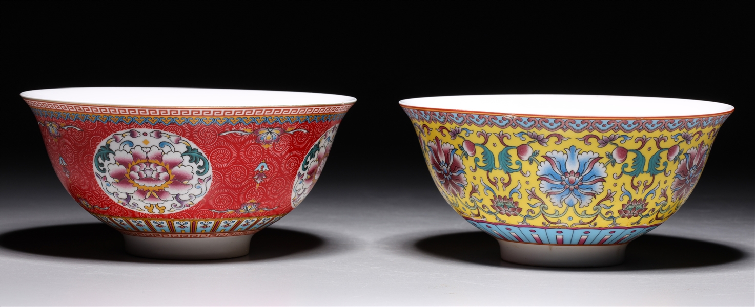 Two Chinese famille rose enameled