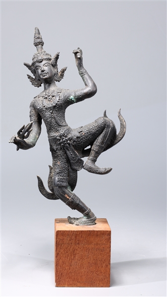 Antique Thai bronze standing figure