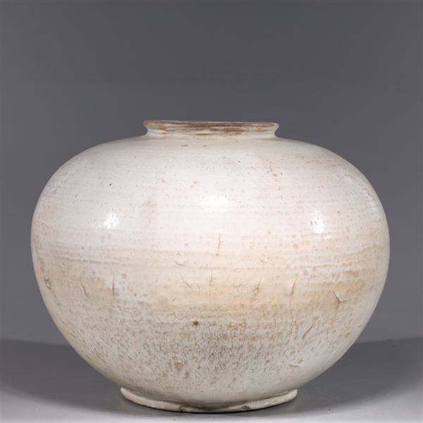 Large Chinese glazed ceramic jar;