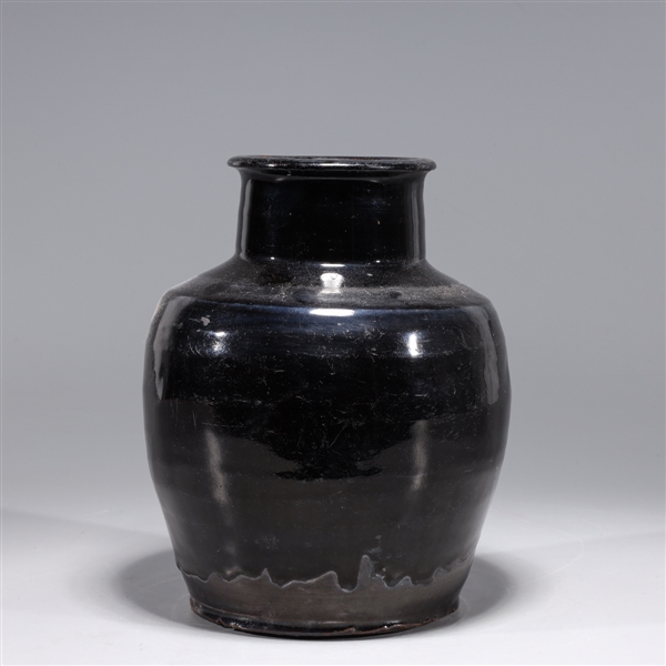 Chinese black glazed ceramic vessel;