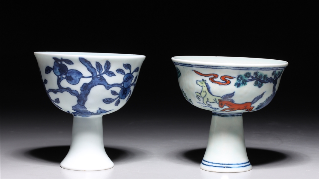 Antique Chinese blue and red porcelain