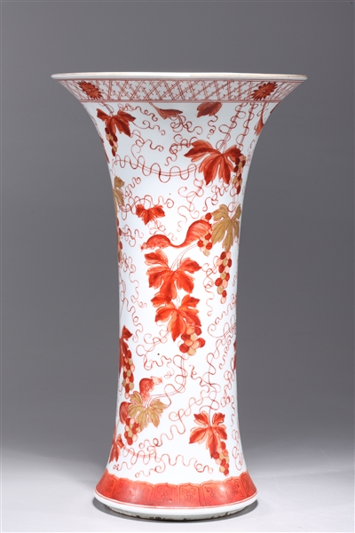 Chinese red and white porcelain vase