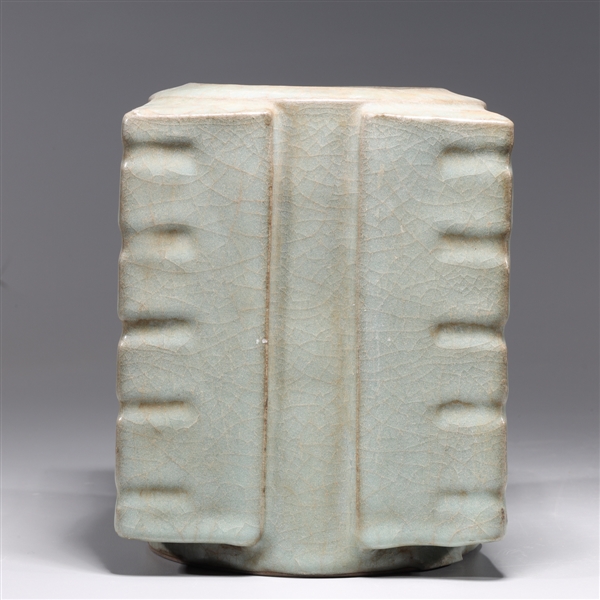 Chinese square-form celadon glazed
