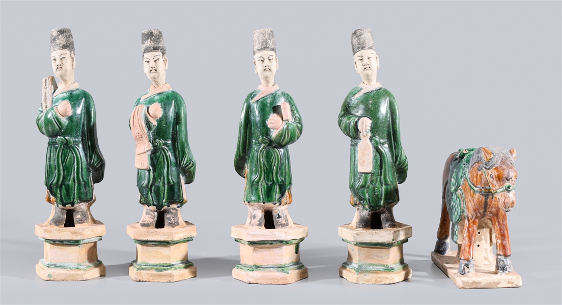 Group of five Chinese sancai glazed 2abdf2