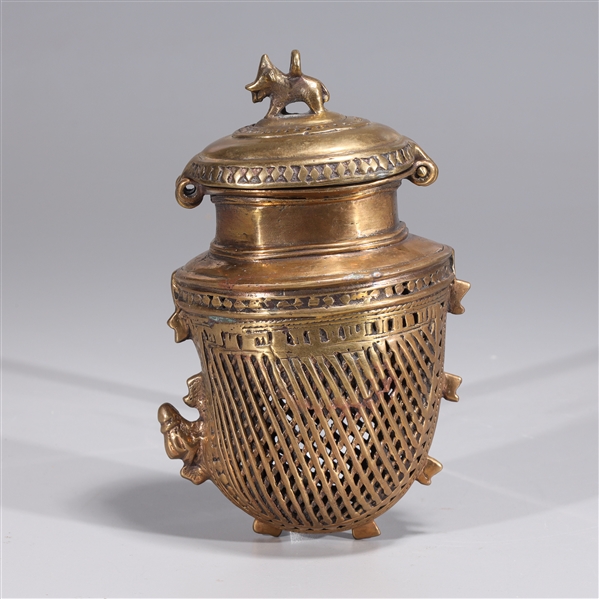 Gilded antique Indian incense burner