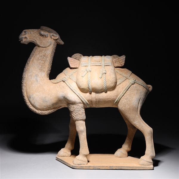 Chinese ceramic camel statue; overall