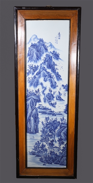 Large Chinese framed blue and white 2abe02