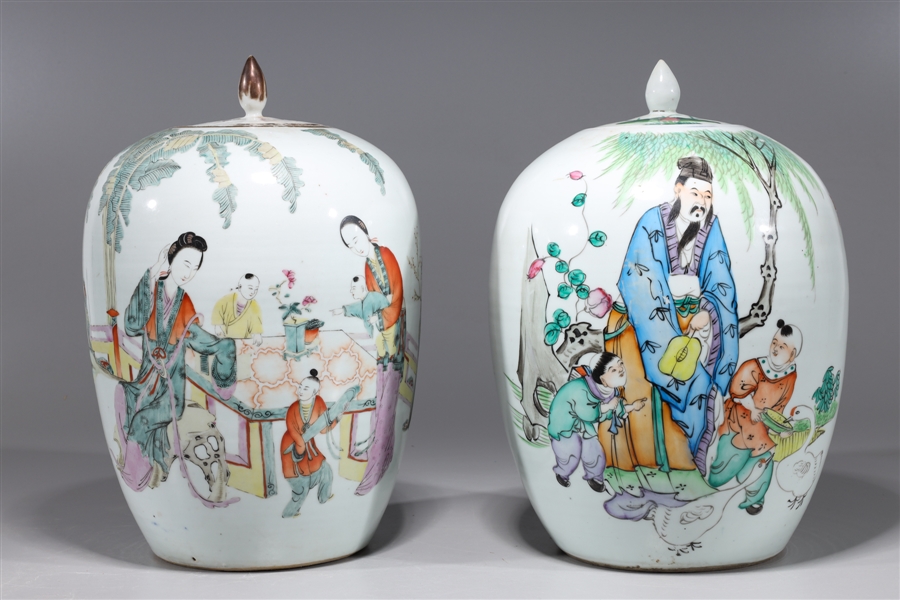 Two Chinese famille rose enameled