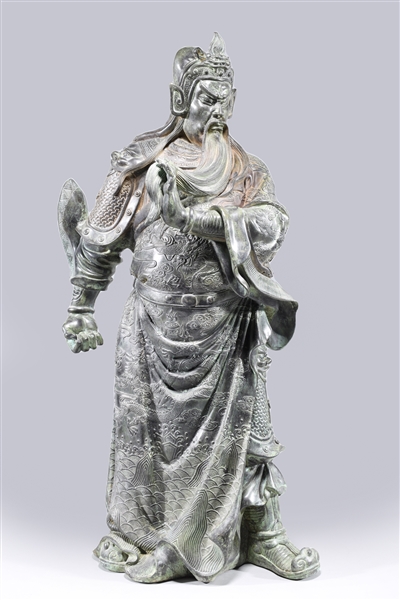 Large Chinese bronze metal deity