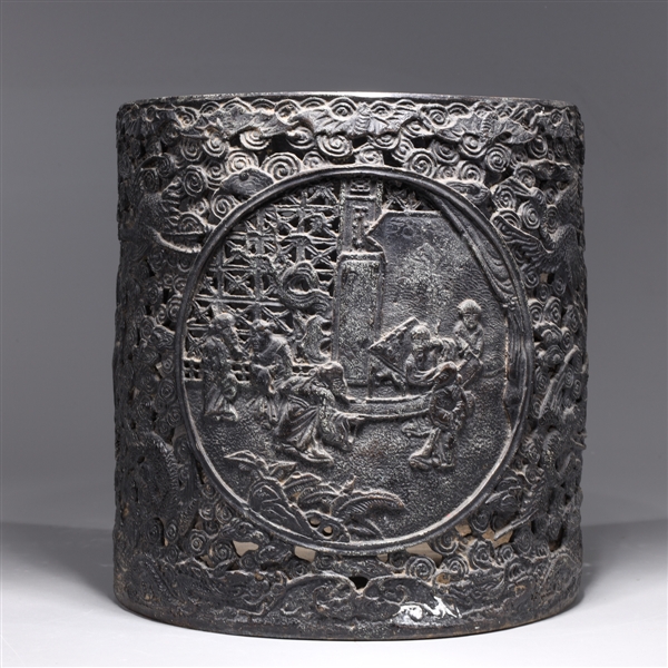 Elaborately molded Chinese metal