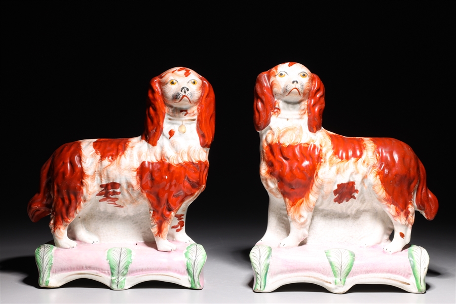 Pair of antique Staffordshire spaniels  2abe85