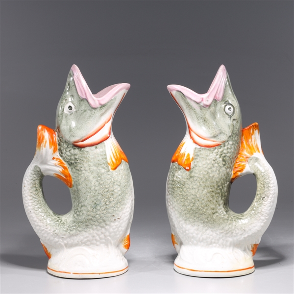 Pair of antique Staffordshire porcelain