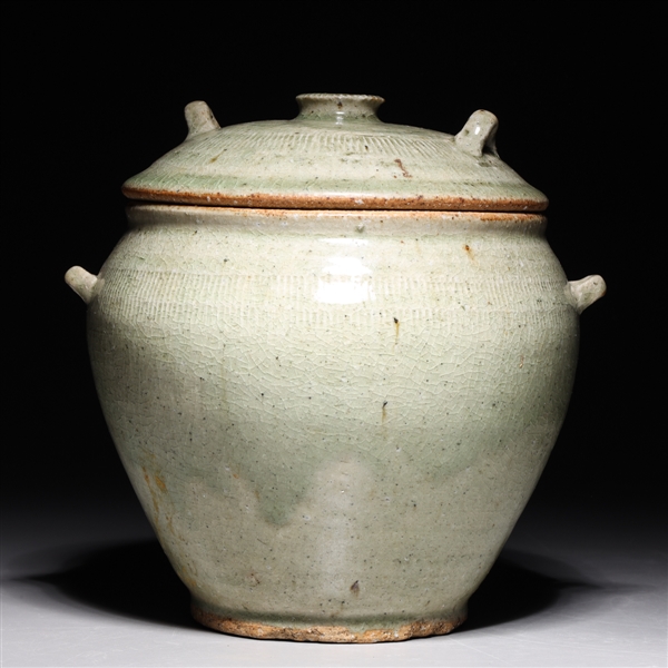 Antique celadon glazed covered