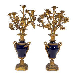 A Pair of Louis XV Style Gilt-Bronze
