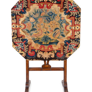 A Victorian Needlepoint-Mounted