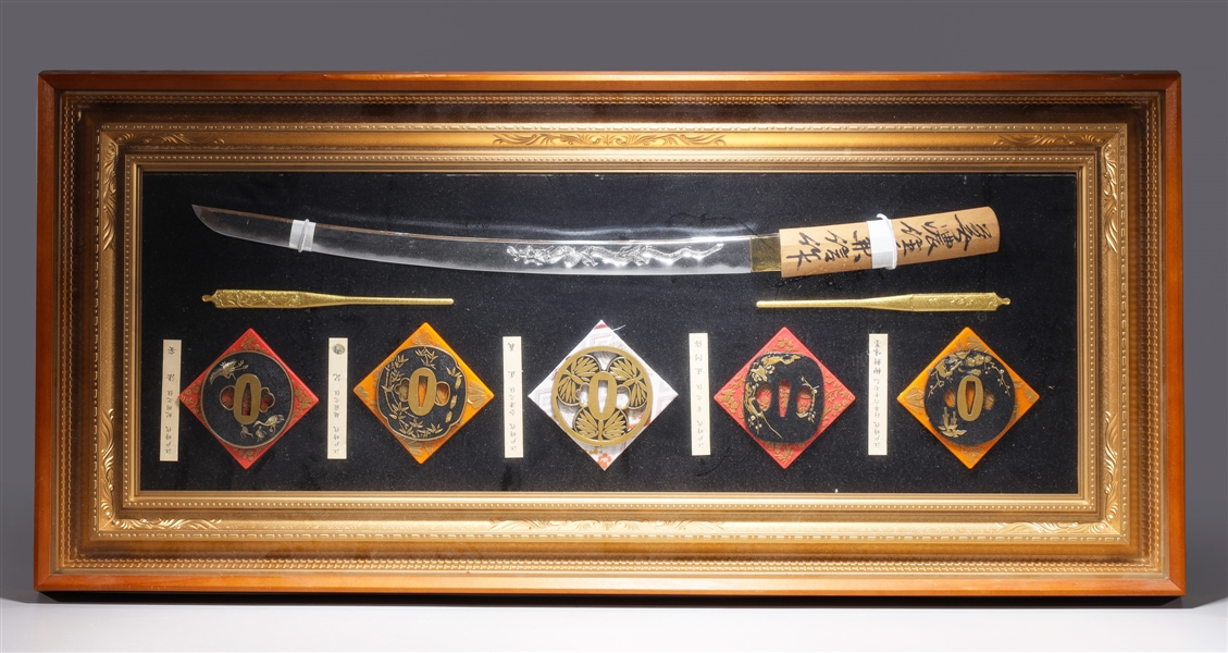 Ornamental samurai sword display