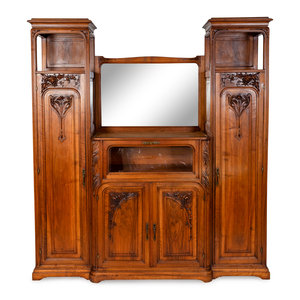 An Art Nouveau Carved Walnut Cabinet FRENCH  2abf41