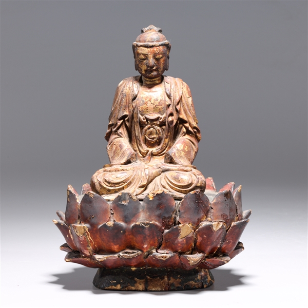 Antique Japanese carved wood gilt