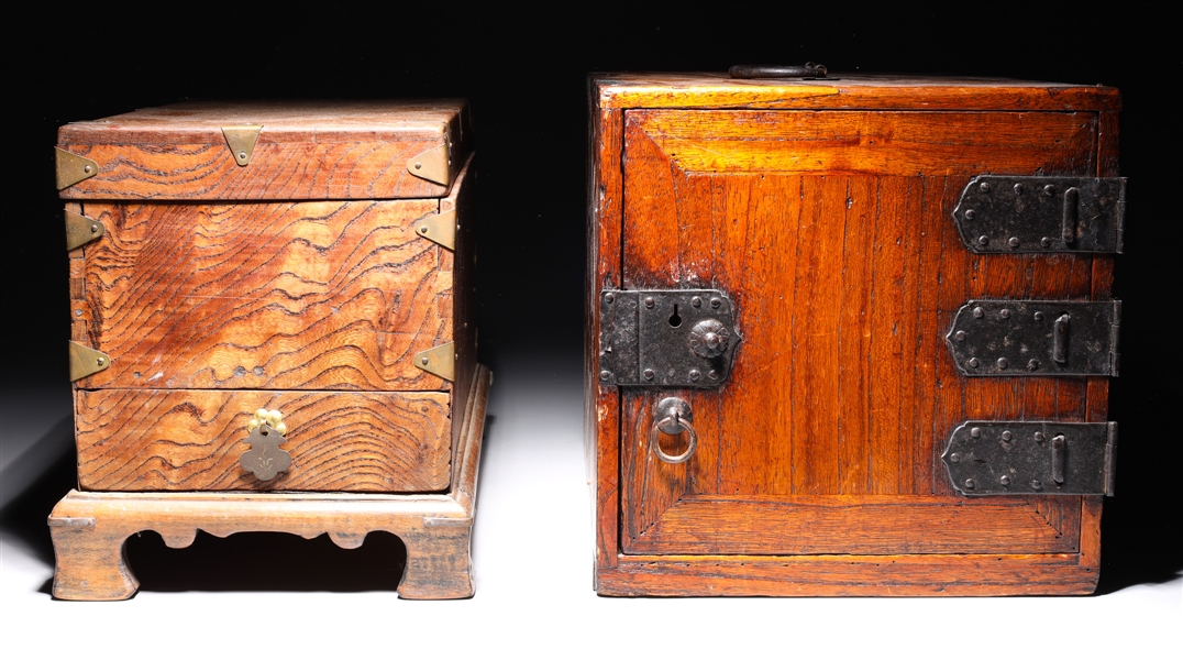 Two antique Japanese wood boxes 2abf5f