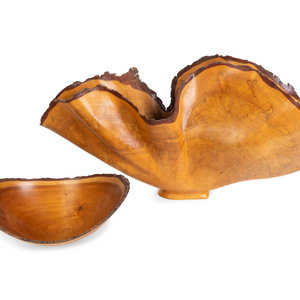 Two Natural Wavy Maple Wood Bowls
21ST