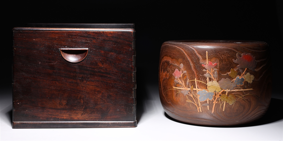 Two antique Japanese hibachis;