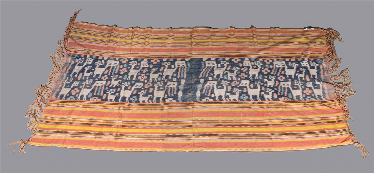 Indonesian woven textile with animal