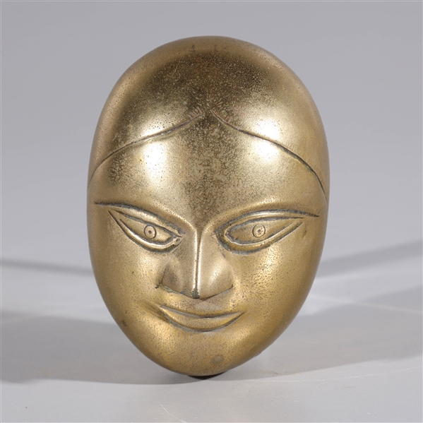 Antique Indian gilt bronze face