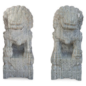 A Pair of Large Chinese Carved