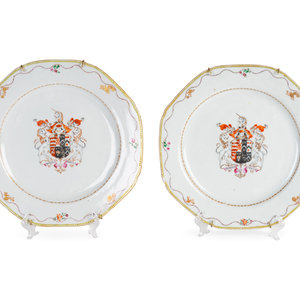 A Pair of Chinese Export Porcelain Armorial