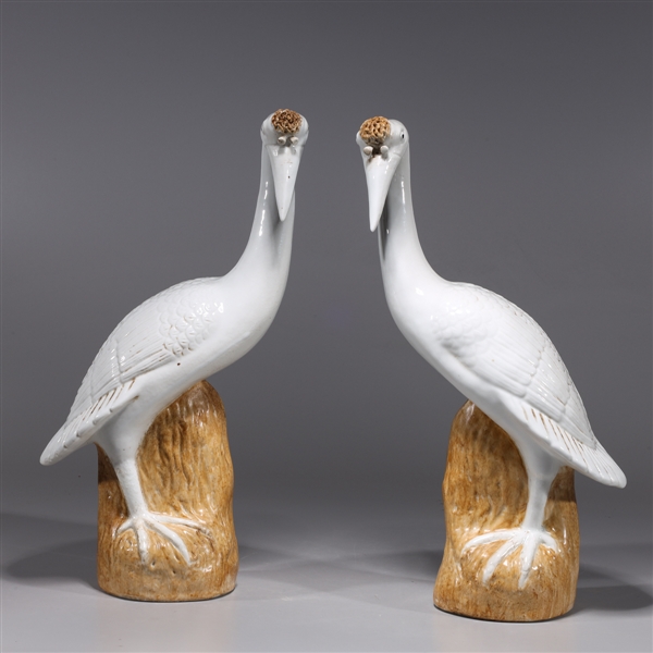 Pair of Chinese porcelain cranes  2abfc5