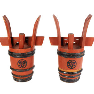 A Pair of Korean Red Painted Water 2abfd9